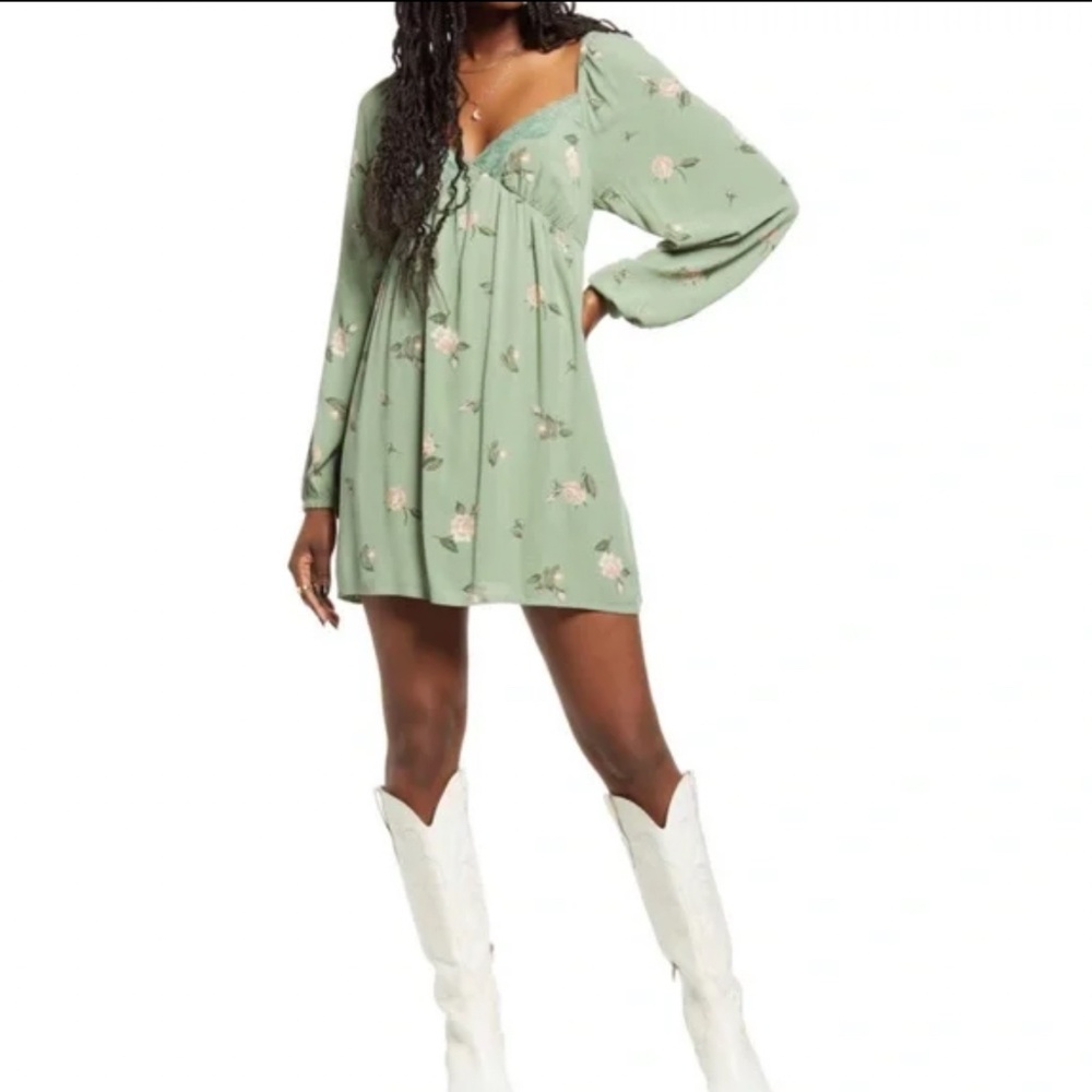 Bp lace trim long sleeve baby doll dress - Size 1X